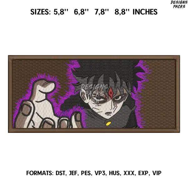 Anime Mob psycho 100 Kageyama Embroidery design file pes. Anime embroidery pattern. 5.8/ 6,8 /7,8 /8,8in. Digitizing emb