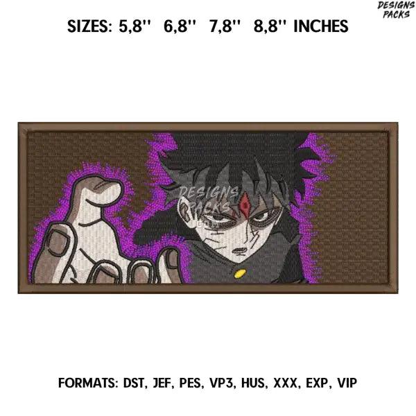 Anime Mob psycho 100 Kageyama Embroidery design file pes. Anime embroidery pattern. 5.8/ 6,8 /7,8 /8,8in. Digitizing emb
