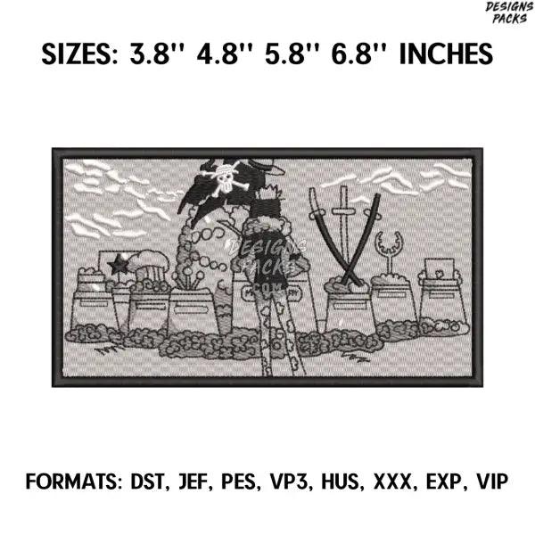 Anime One Piece Embroidery Design File, One Piece Anime Embroidery Design, Machine Embroidery, Anime Pes Design Brother