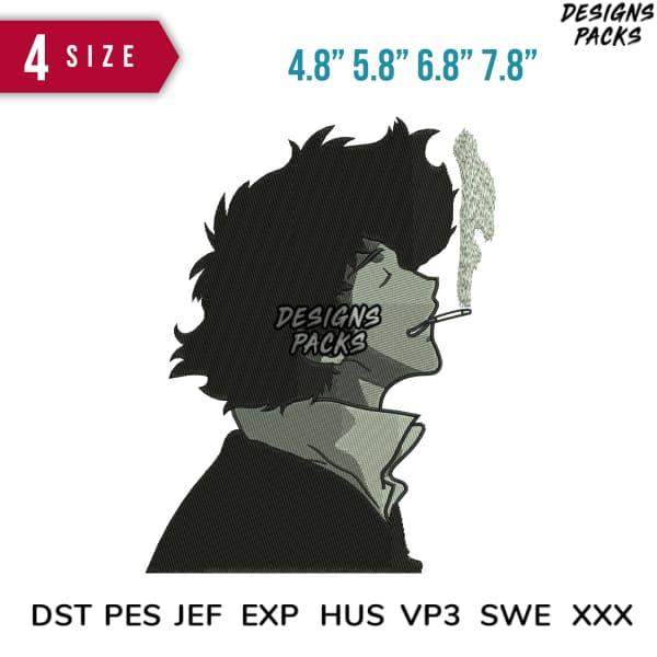 Anime character embroidery design with 4 sizes, DST PES JEF formats for instant download