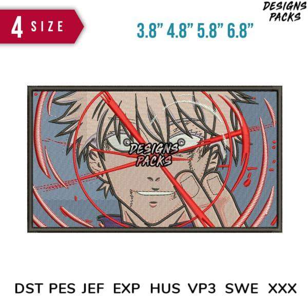 Anime character embroidery design in 4 sizes, DTF/DTG print-ready, PES SVG formats for instant download