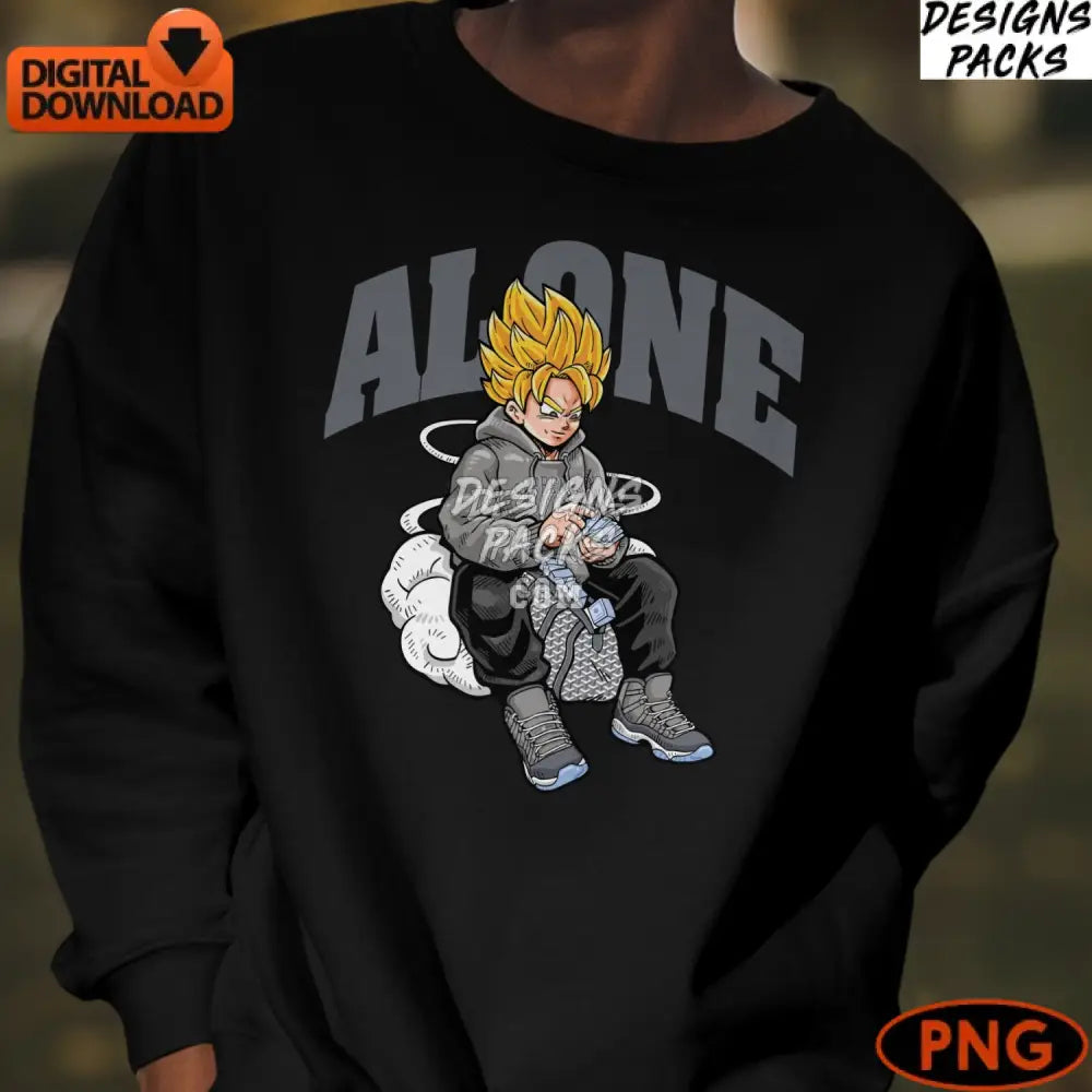 Anime Style Gamer Character Digital Art Download Cool Kid Gaming Design Png