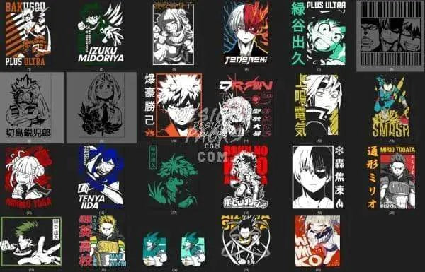 45 Anime Designs Bundle PNG