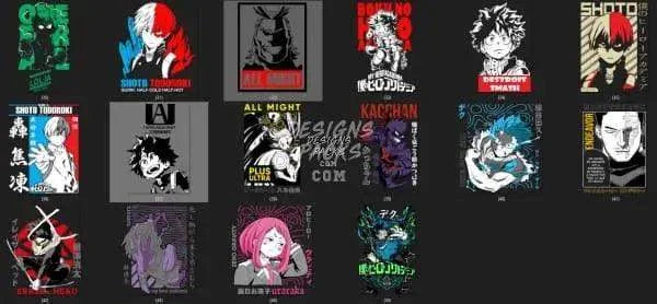 45 Anime Designs Bundle PNG
