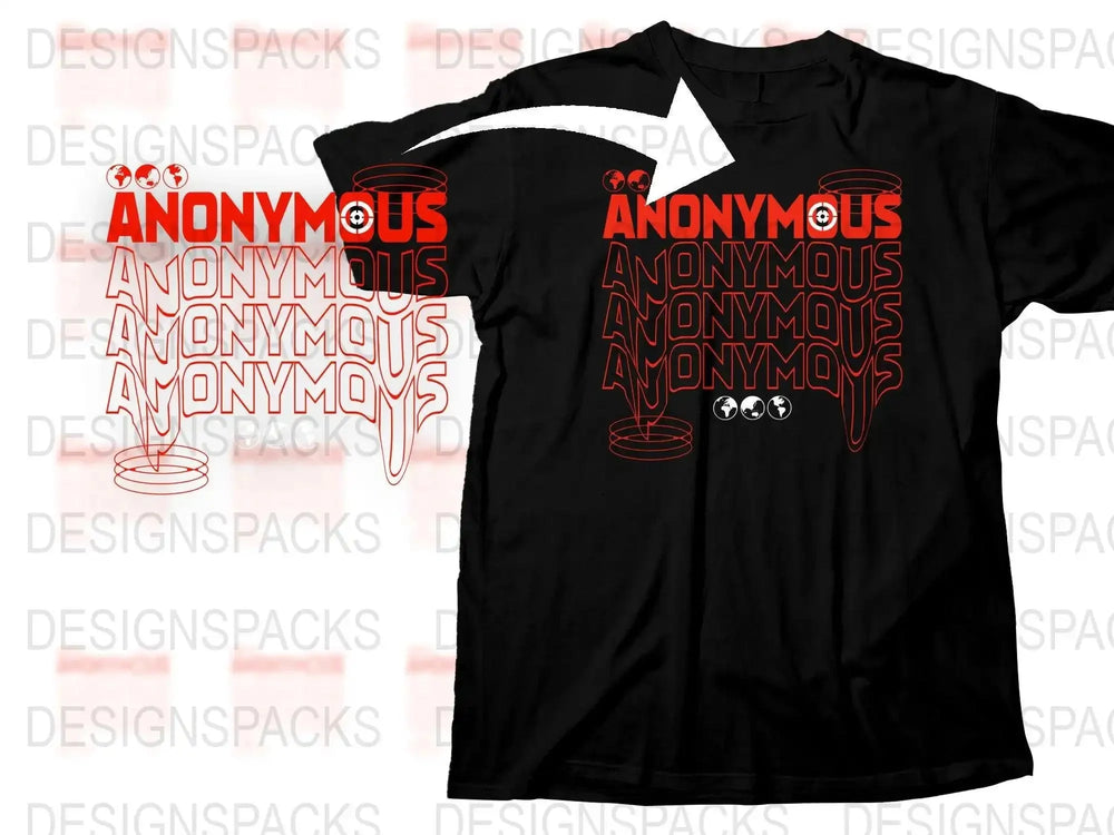 Anonymous Bold Red and White Graphic Streetwear Png Digital Download
