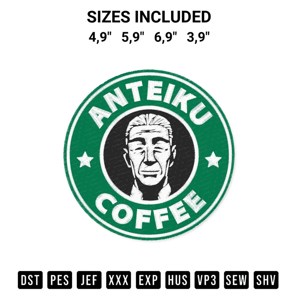 Anteiku Coffee Tokyo Ghoul Anime Anteiku Cafe Inspired Coffee Logo Embroidery Design