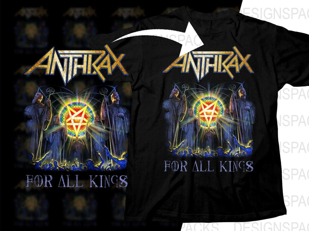 Anthrax For All Kings Album Cover Rock Music Band Graphic Png Halftone Digital Download