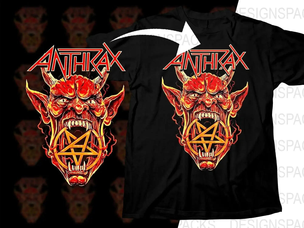 Anthrax Rock Music Band Devilish Monster Graphic Design Png Halftone Digital Download
