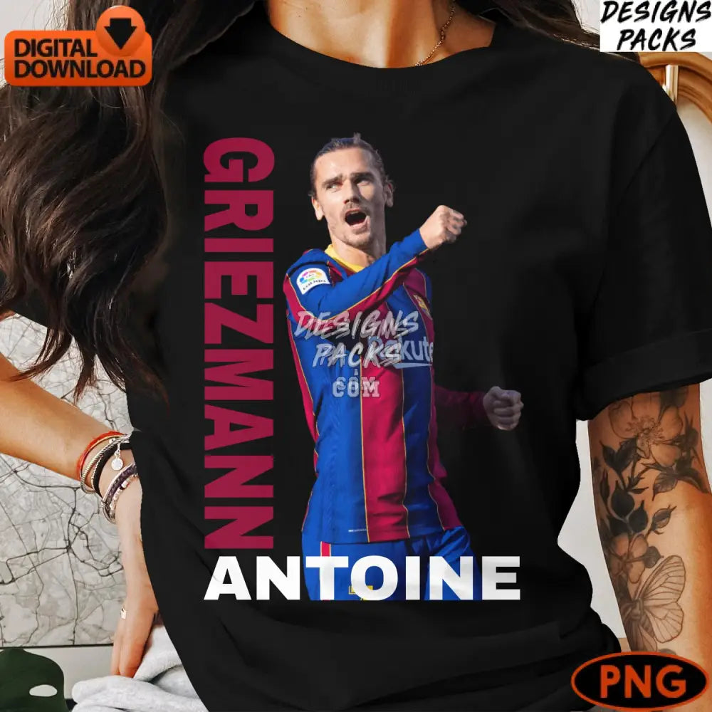 Antoine Griezmann Fc Barcelona Celebration Cutout Soccer Player Digital Png Instant Download Sports