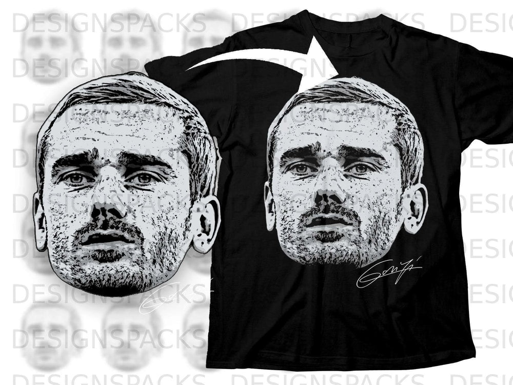 Face Graphic Black Tee with Signature Design