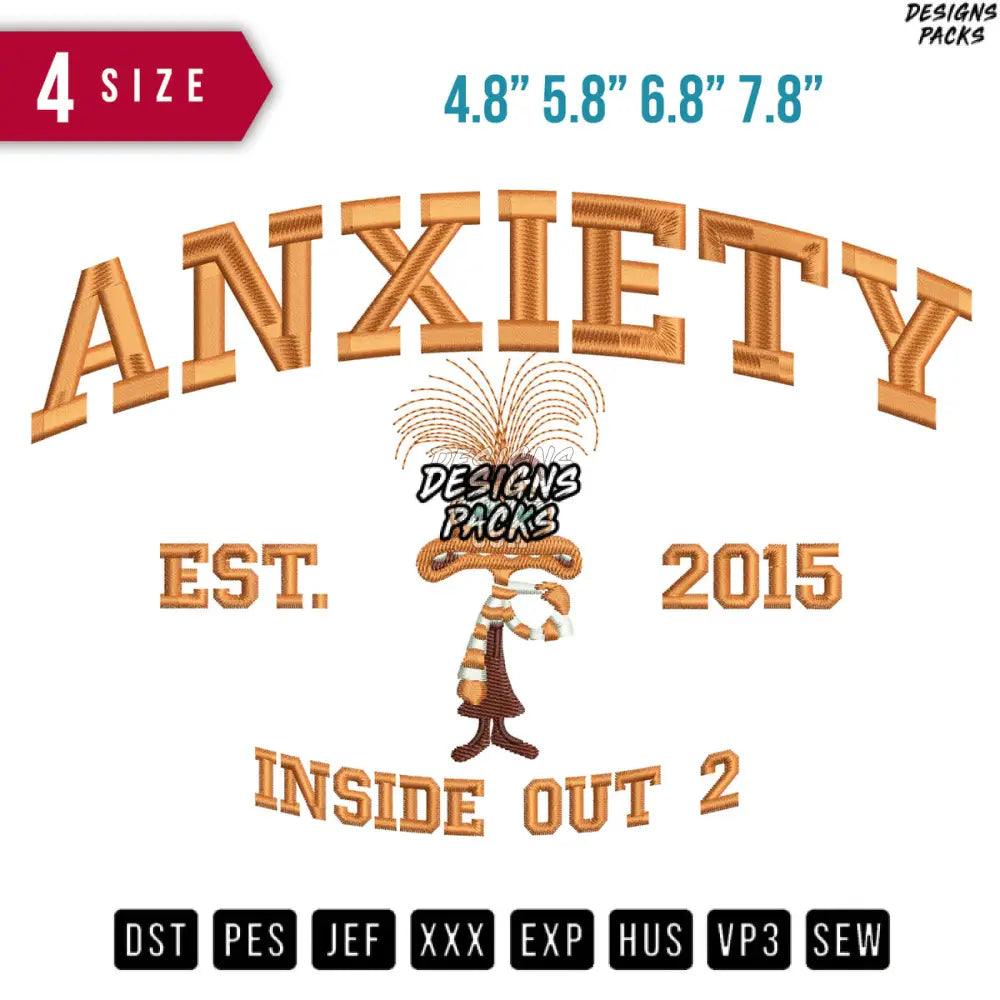 Anxiety Est 2015 Inside out Cartoon Embroidery Design