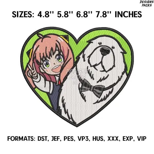 Anya Forger Embroidery Design File, Spy x Family Anime Embroidery Design, Machine embroidery, Anime Pes Design Brother