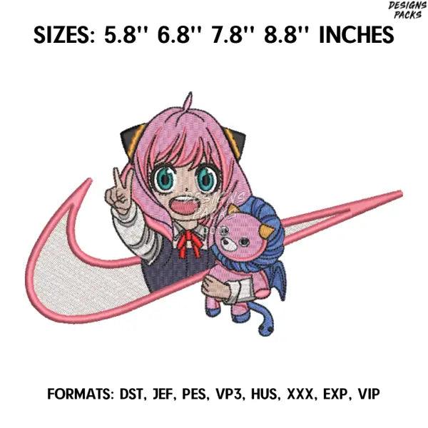 Anya Forger Embroidery Design File, Spy x Family Anime Embroidery Design, Machine embroidery, Anime Pes Design Brother