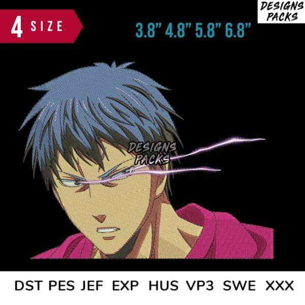 Anime character embroidery design in DST PES formats, 4 sizes available for instant download