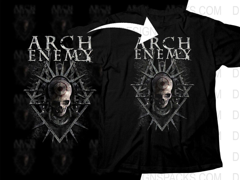 Arch Enemy Grunge Skull Design Rock Rock Png Halftone Digital Download