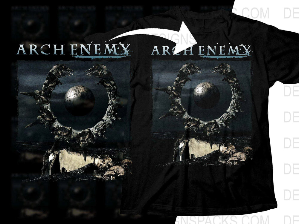 Arch Enemy Science Fiction Dystopian Landscape Rock Png Halftone Digital Download