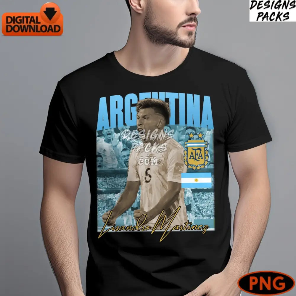 Argentina Football Team Digital Art Lisandro Martinez Celebration Instant Download Png
