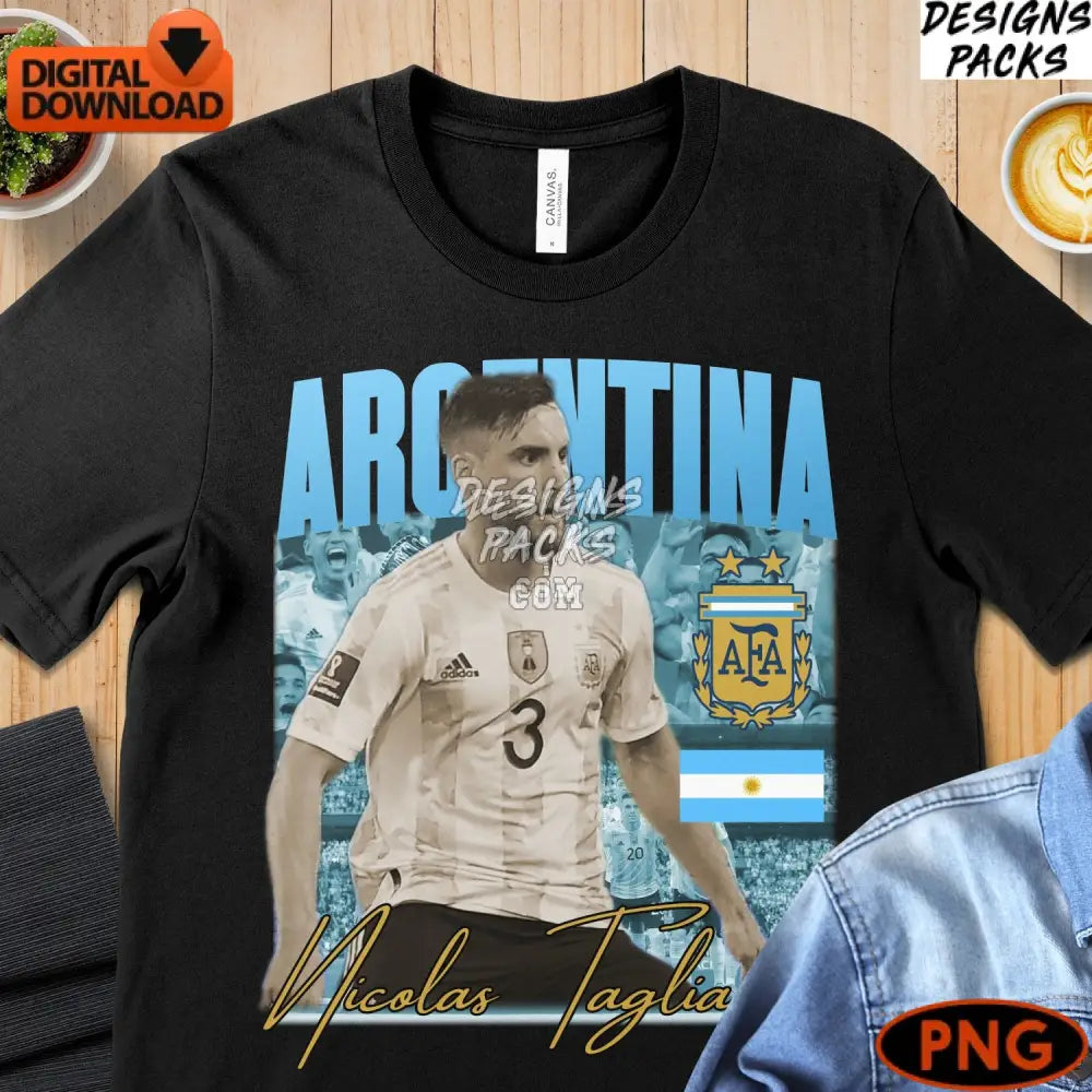 Argentina Soccer Player Digital Art Instant Download Png Nicolas Tagliafico Sports