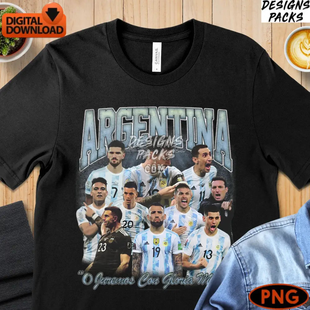 Argentina Soccer Team Digital Art Instant Download Png File Sports Football Fan Gift