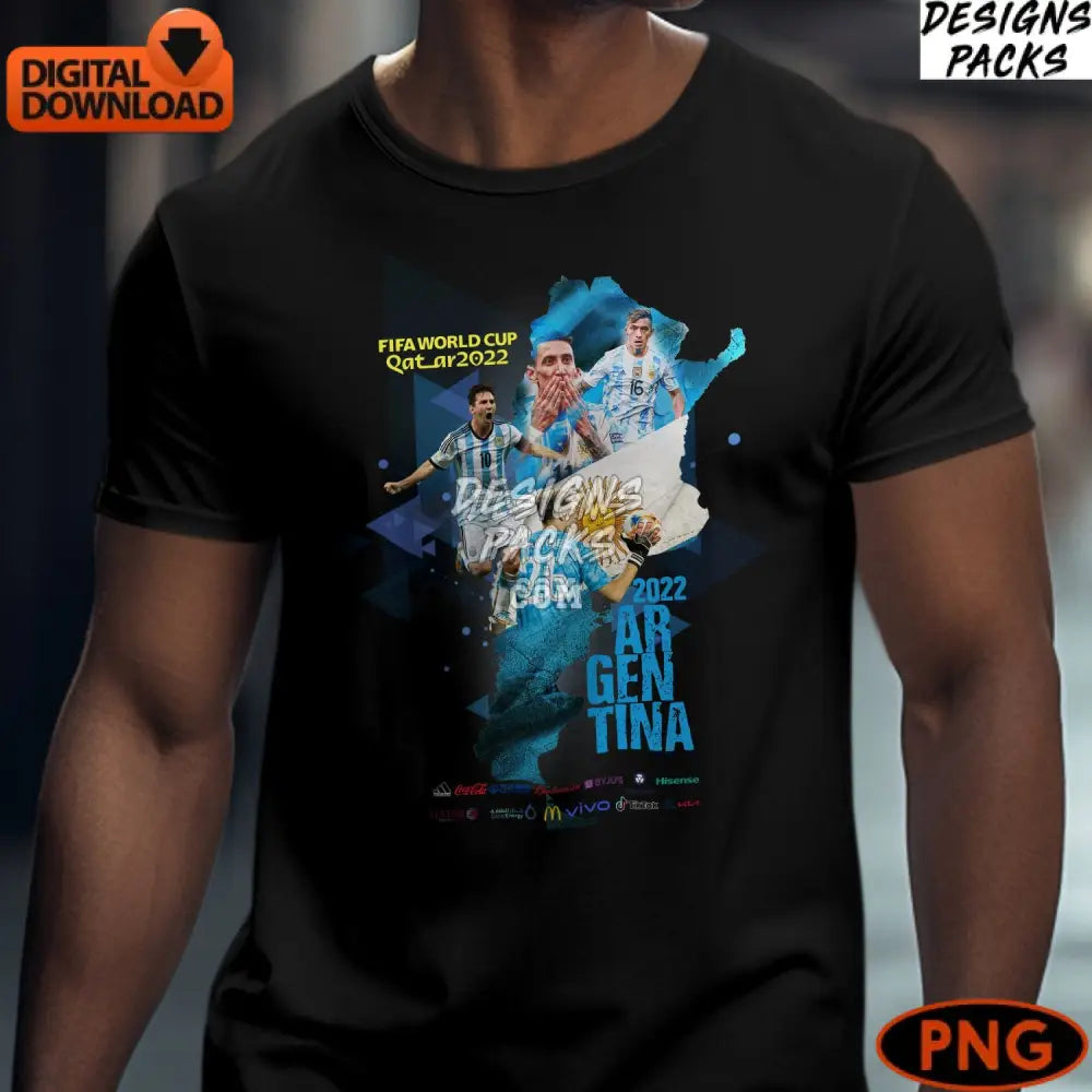 Argentina World Cup 2022 Digital Football Fan Art Messi And Martinez Instant Download