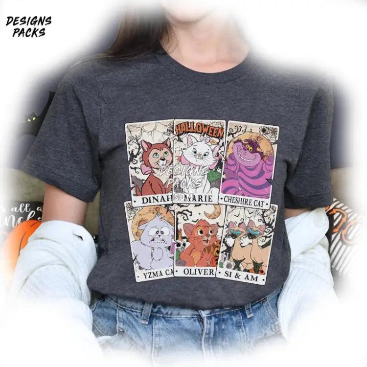 Aristocats Halloween Yzma Cat Cartoon Cheshire Tarot Card Png Design