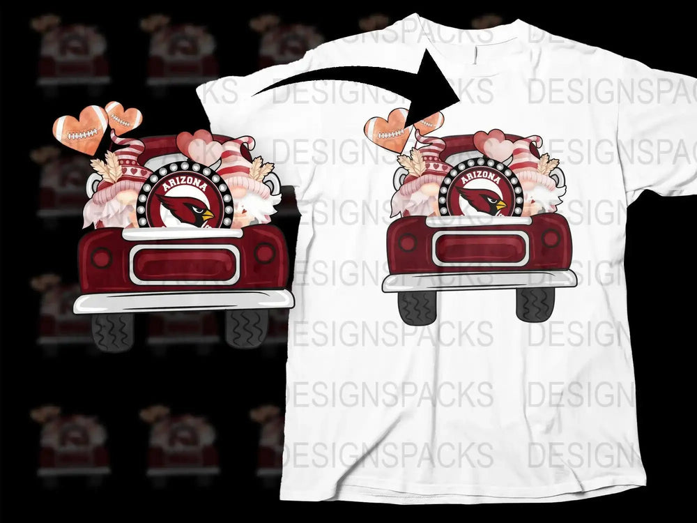 Arizona Cardinal Valentine Truck Png Digital Download