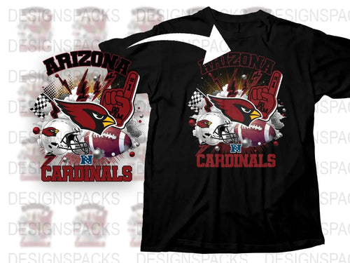 Arizona Cardinals Graphic T-Shirt, NFL Team Sports Apparel, Fan Wear Black Tee, Unique Football Design Shirt