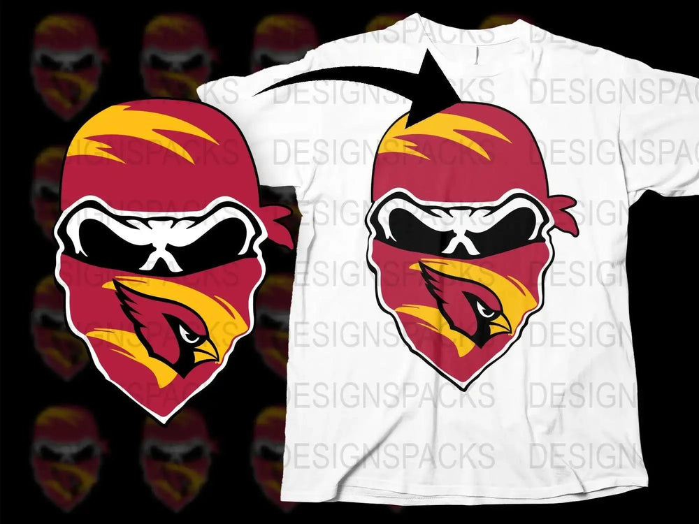 Unique Pirate Fox Graphic T-Shirt, Bold Red and Yellow Design, Unisex Adult Clothing