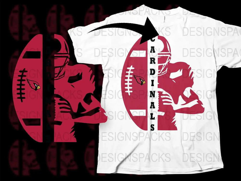 Arizona Cardinals Inspired Football T-Shirt, Red and White Sports Fan Apparel, Unique Graphic Tee Design, Gift for Sports Lovers