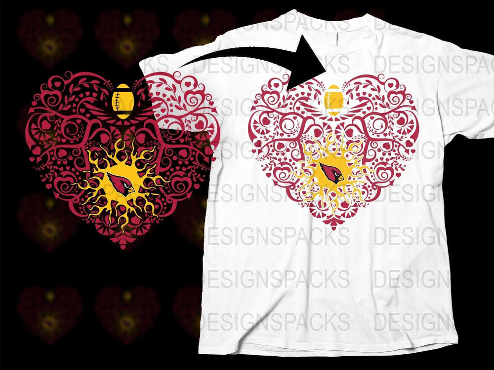 Heart Pattern T-Shirt, Intricate Red Filigree Design, Elegant Casual Wear, Graphic Tee for All Ages