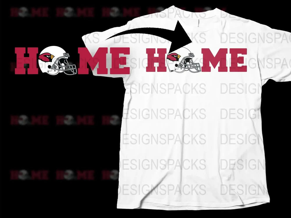 Sports Team T-Shirt White Home Game Football Helmet Graphic Tee Unisex Fit