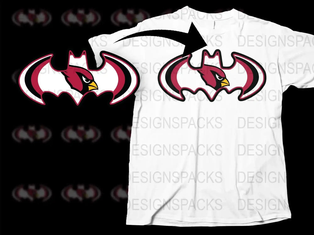 Men's White T-Shirt with Red and Black Bat Design, Short Sleeve Graphic Tee, Casual Summer Fashion