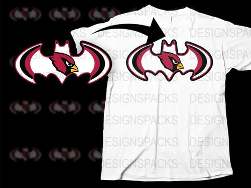 Men's White T-Shirt with Red and Black Bat Design, Short Sleeve Graphic Tee, Casual Summer Fashion