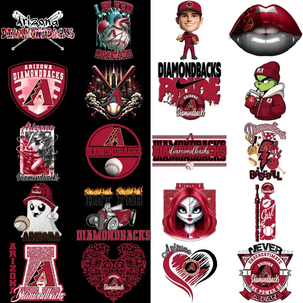64 Arizona Diamondbacks Baseball Designs Bundle PNG