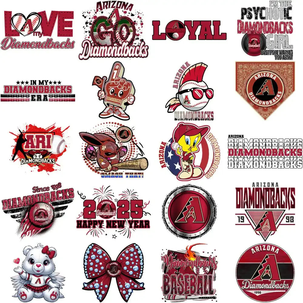 64 Arizona Diamondbacks Baseball Designs Bundle PNG