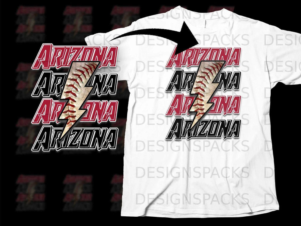 Arizona Lightning Baseball Graphic T-Shirt