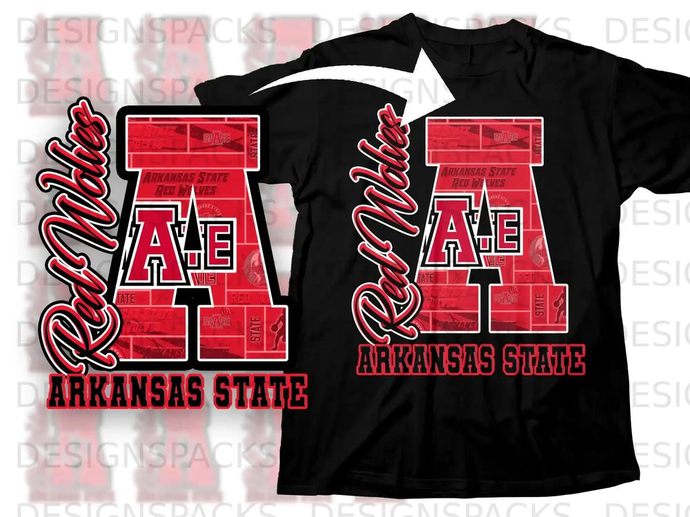 Arkansas State Red Wolves Graphic Tee Shirt