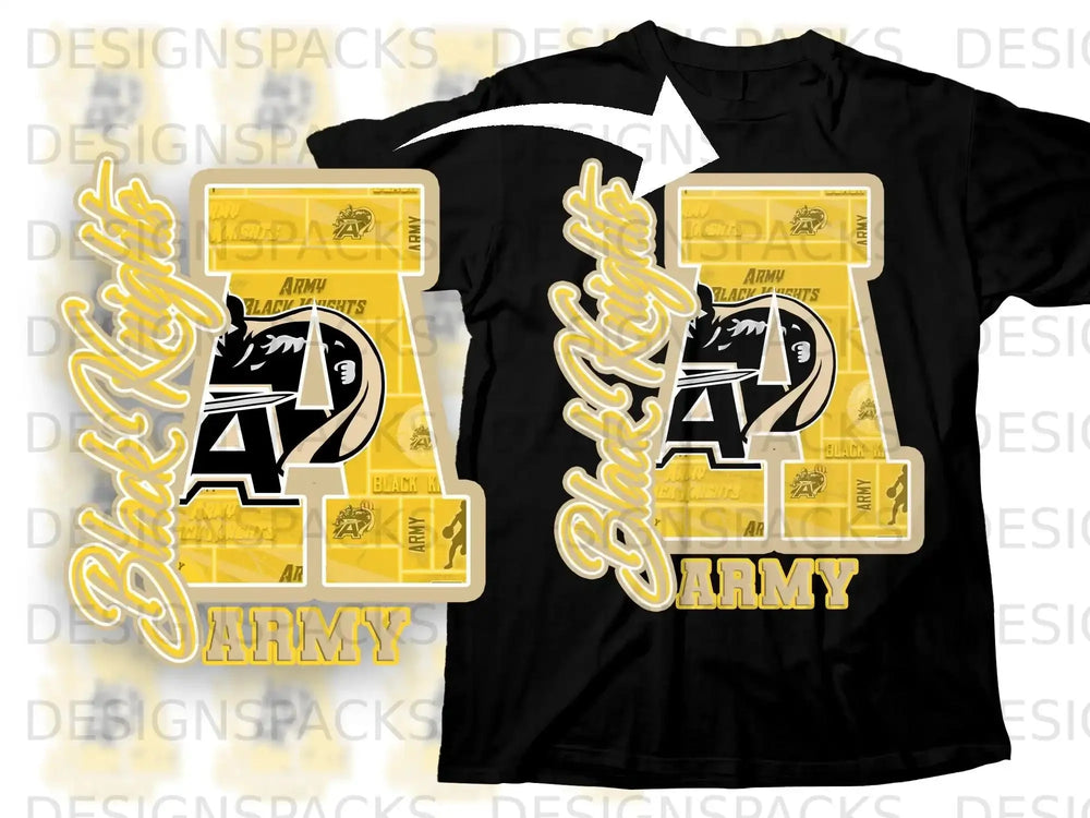 Black Knights Army Graphic Design Shirt for Fans