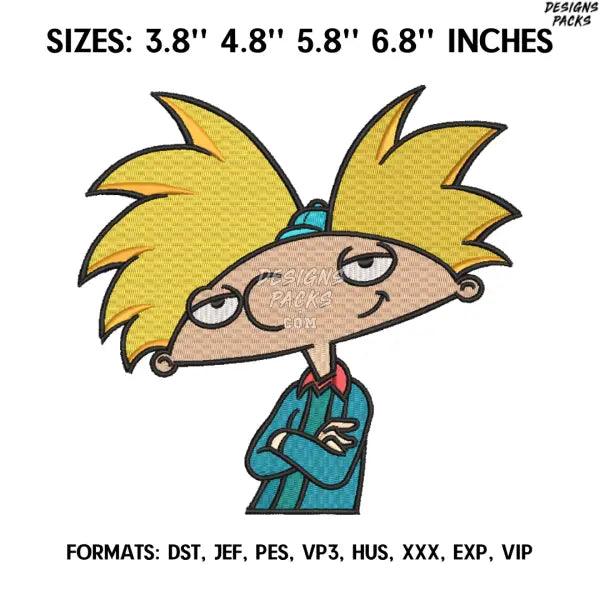 Arnold Embroidery Design, Hey Arnold Anime Embroidery,. Anime Pes Design