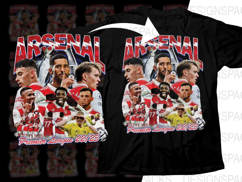 Arsenal Premier League 22/23 Graphic Fan Soccer Png Digital Download