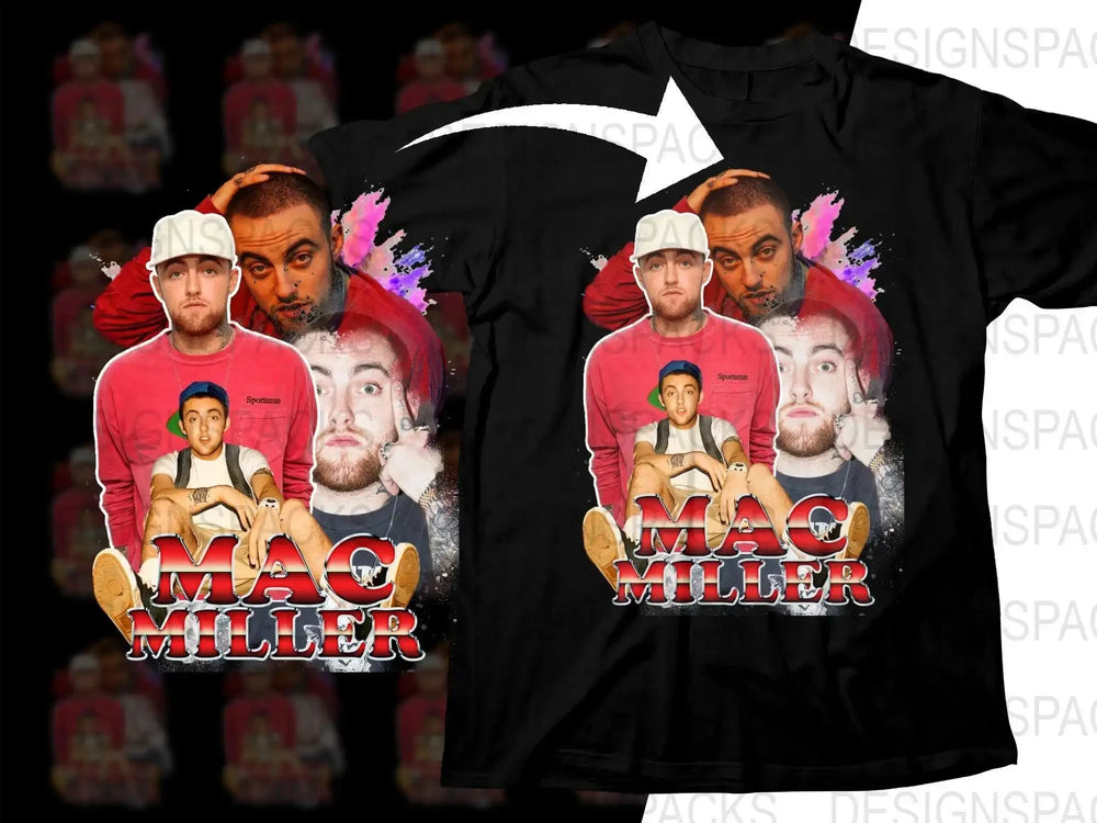 Artistic Collage Design Featuring Mac Miller Png Digital Download