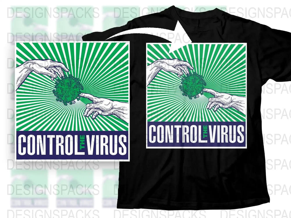 Artistic Hands Pointing to Virus Design Png Digital Download
