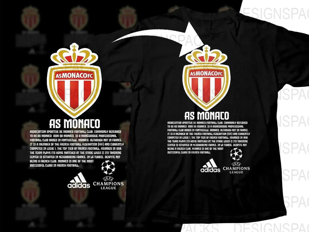 AS Monaco Professional Soccer Club Emblem Png Digital Download