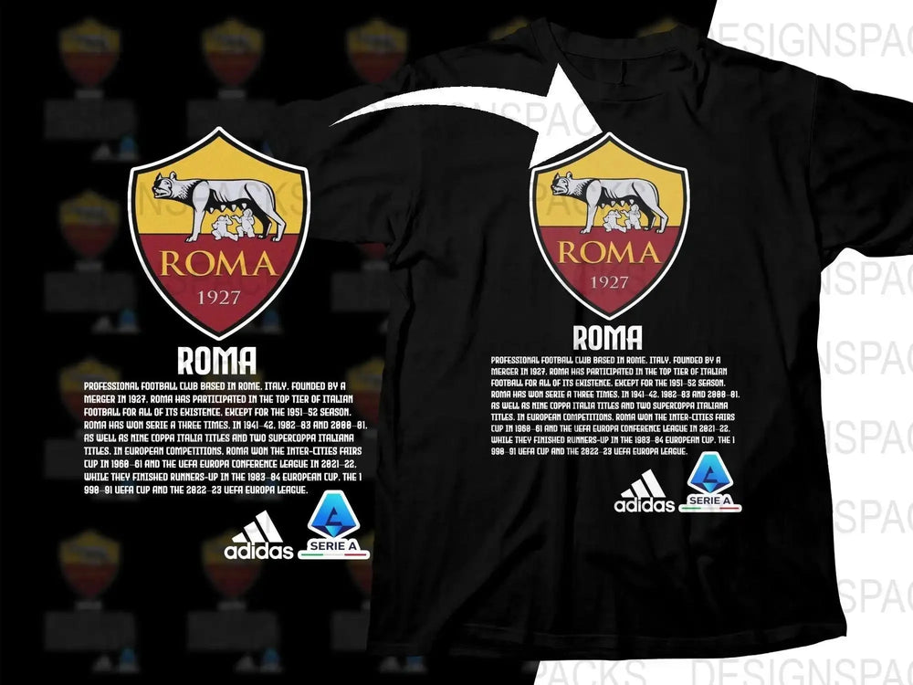 AS Roma Retro 1927 Team Emblem Soccer Png Digital Download