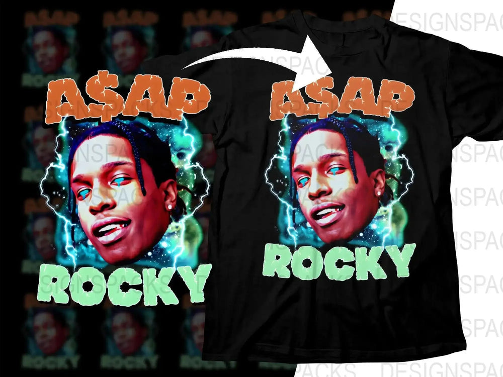 ASAP Rocky Vibrant Artwork Electrifying Png Digital Download