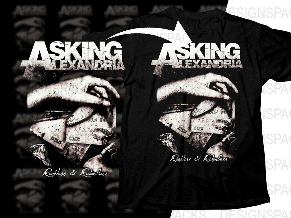 Asking Alexandria Reckless & Relentless Rock Music Band Png Halftone Digital Download