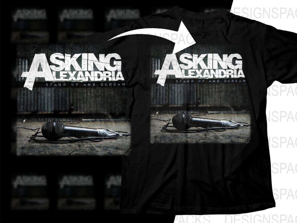 Asking Alexandria Stand Up And Scream Album Cover Png Halftone Digital Download
