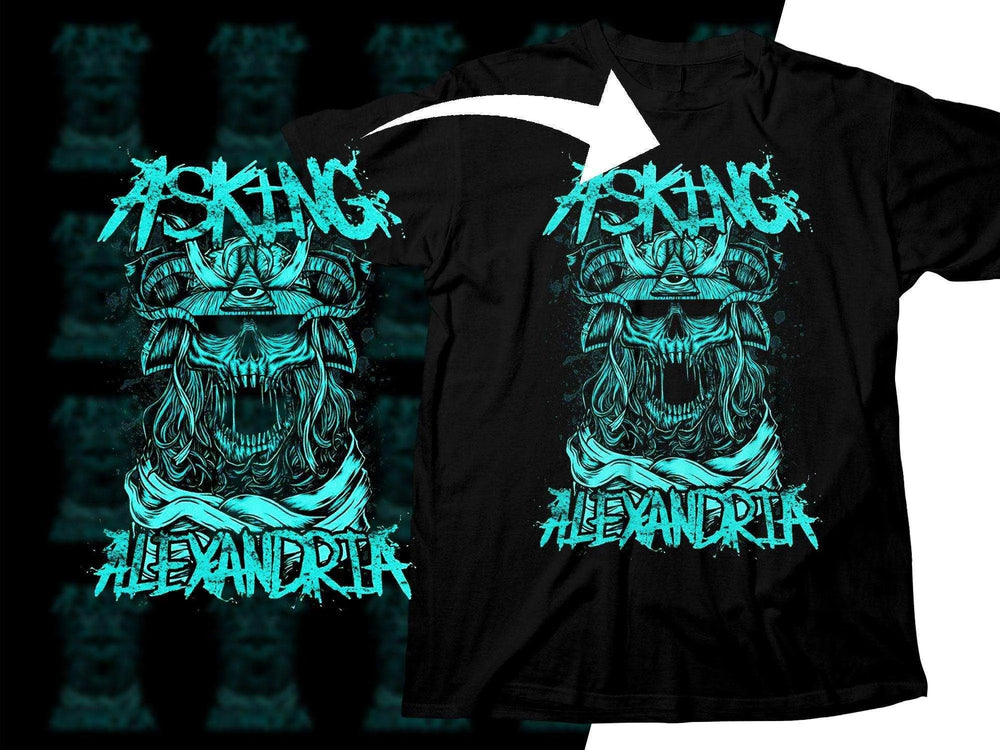 Asking Alexandria Vibrant Rock Art Png Halftone Digital Download