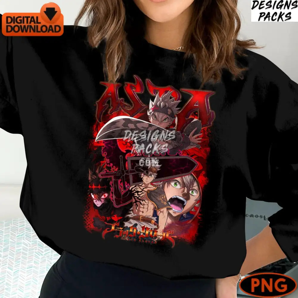 Asta Digital Artwork Black Clover Inspired Anime Unique Manga Fan Art Instant Download Png