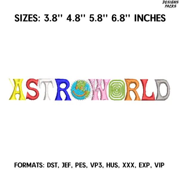 Astroworld Embroidery Design File Pes, Art Embroidery design, Art Design